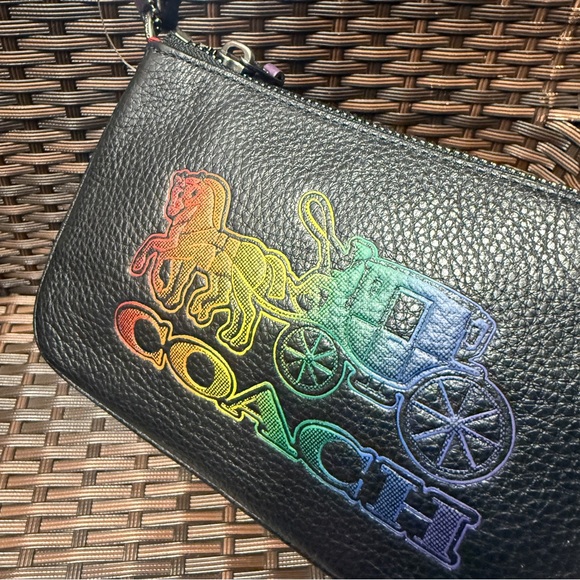 NWT Coach black nolita bag with rainbow ombre Horse and Carriage logo C6902 - Picture 5 of 6